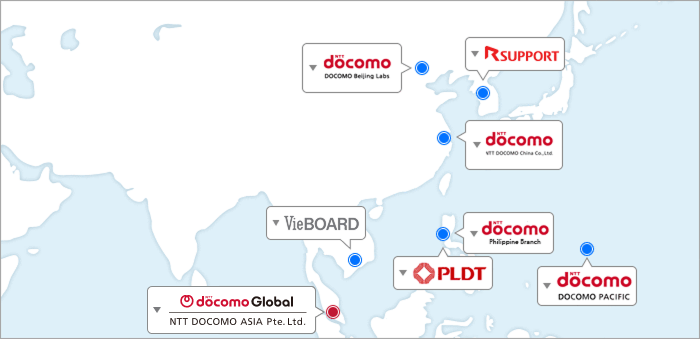 アジア・パシフィックのエリアマップ