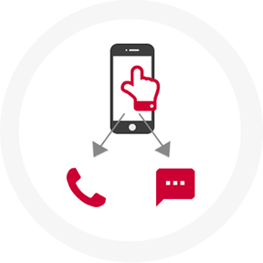 画像：ワンタッチで返信できる