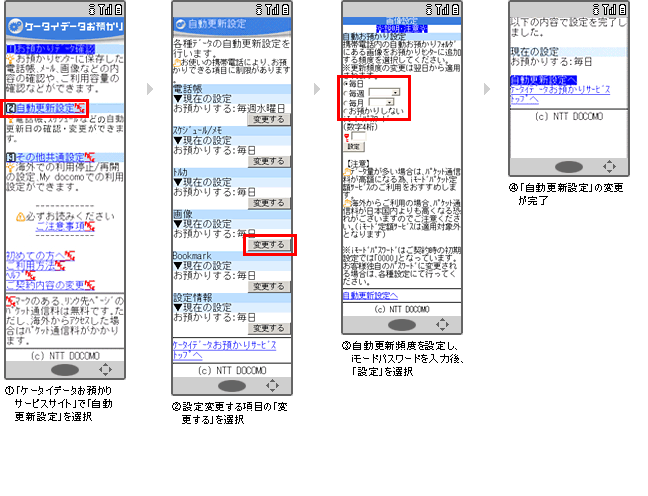 設定方法の画面遷移図