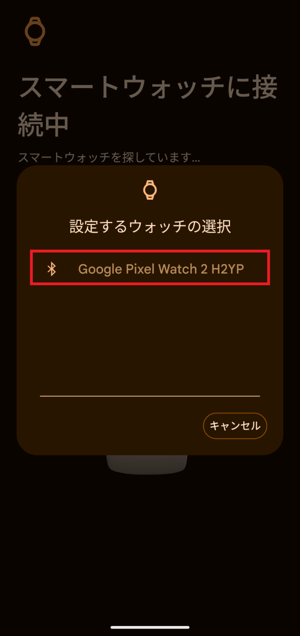「設定するウォッチの選択」画面