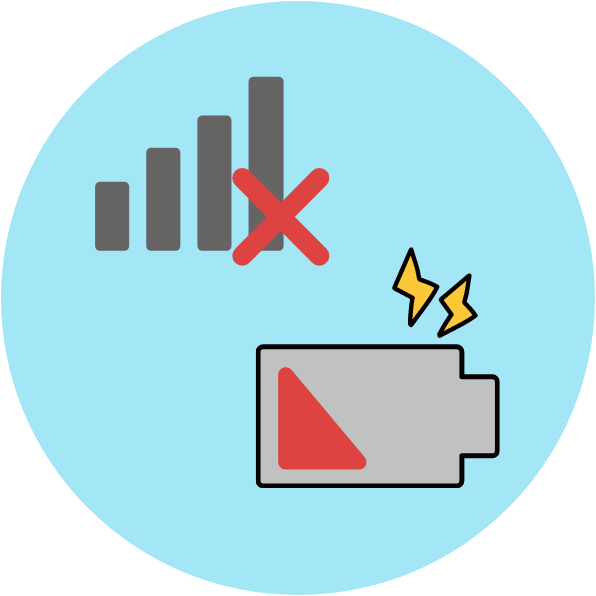 圏外・充電切れでも使えるイメージ画像