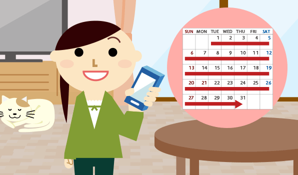 スマートフォンまたはパソコンからご希望の日時に予約をしてください。