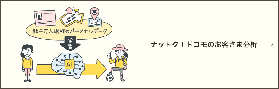 ナットク！ドコモのお客さま分析｜どのようなパーソナルデータを分析しどのように活用しているかご説明いたします。