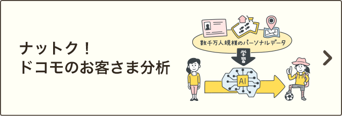 ナットク！ドコモのお客さま分析｜どのようなパーソナルデータを分析しどのように活用しているかご説明いたします。